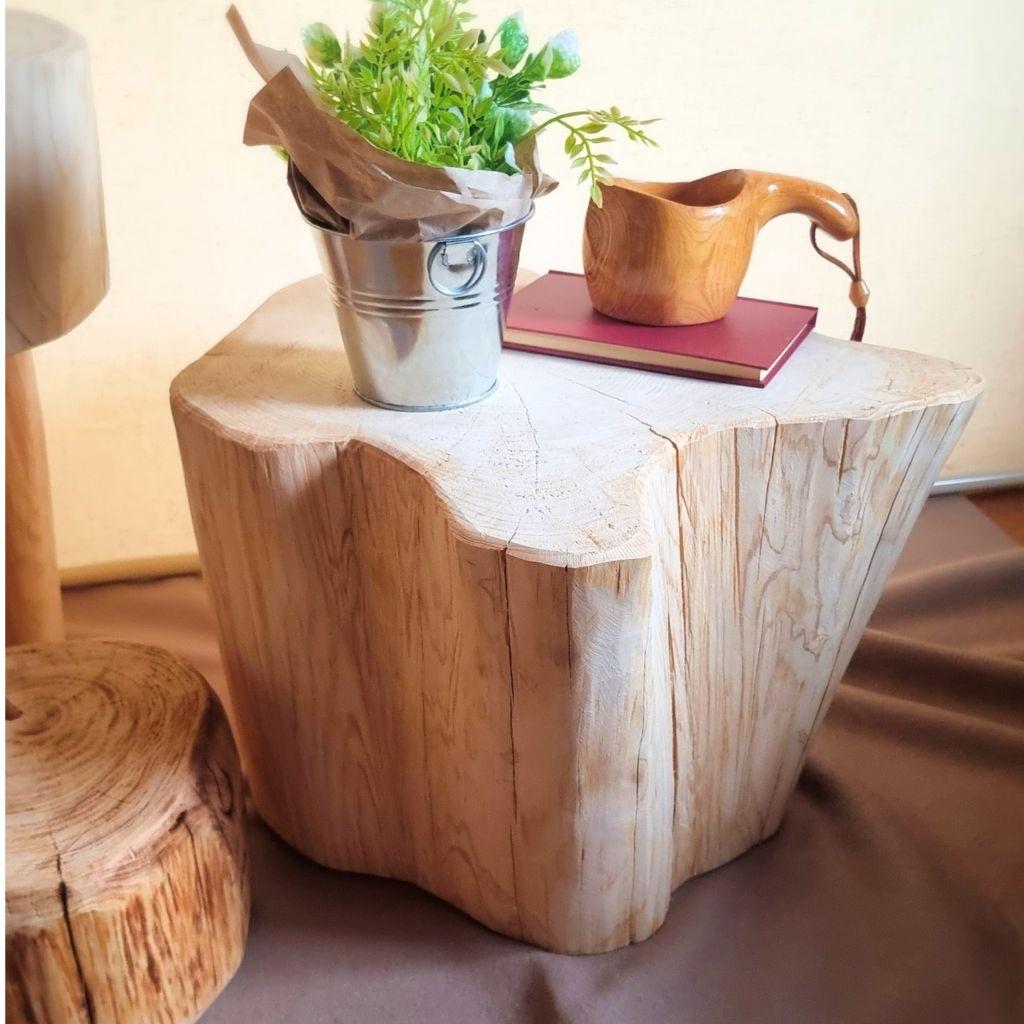 超特大サイズ 天然アロマ ひのきの切株テーブル 根元末広がり