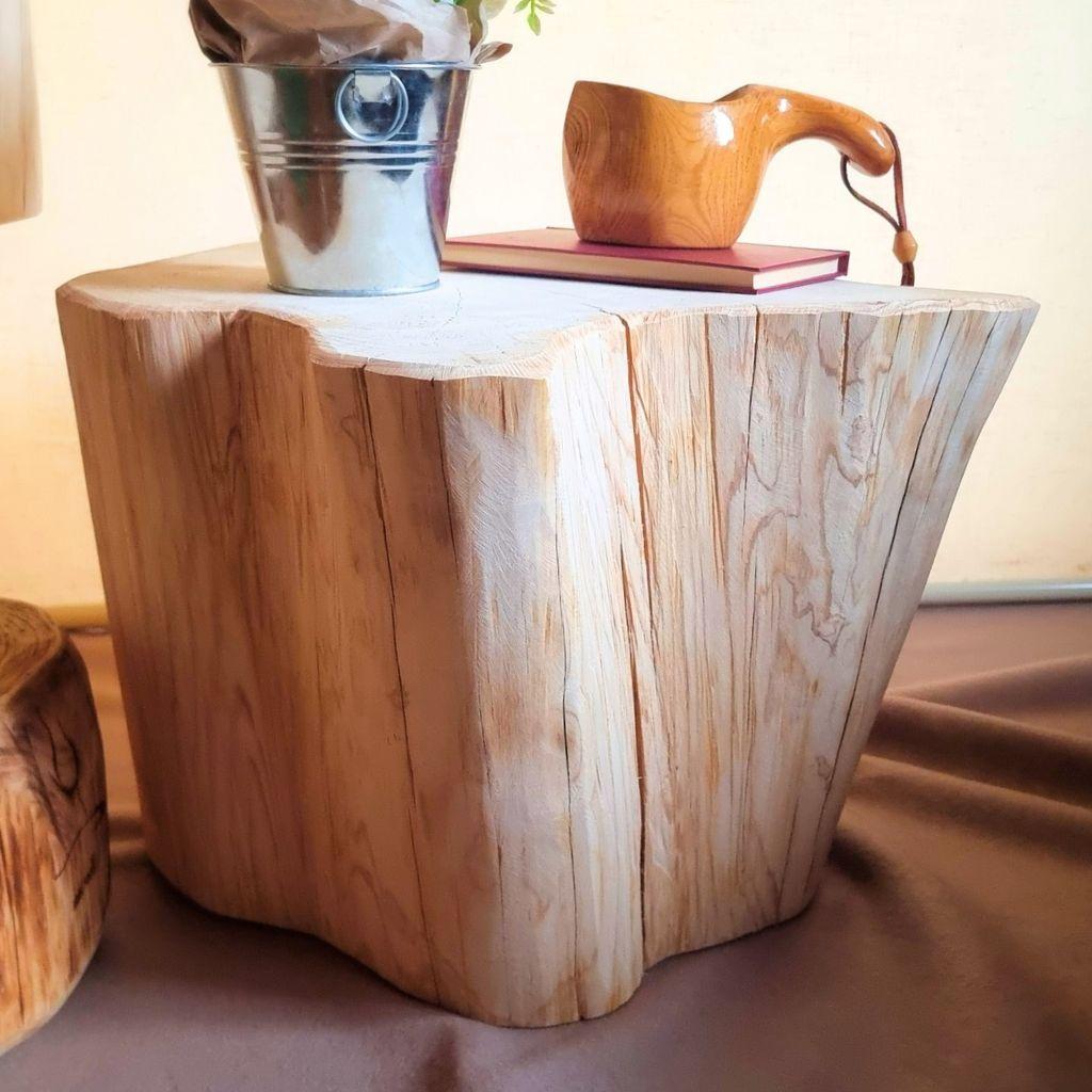 超特大サイズ 天然アロマ ひのきの切株テーブル 根元末広がり