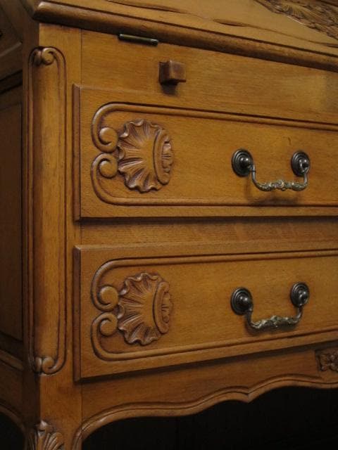 フランス アンティーク ルイ15世様式 彫刻 猫脚 ライティングビューロー