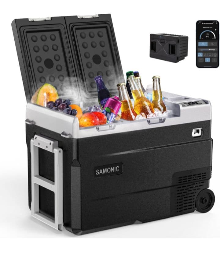 ポータブル冷蔵庫 55L 新品未使用 車載冷蔵庫 モバイルバッテリー付