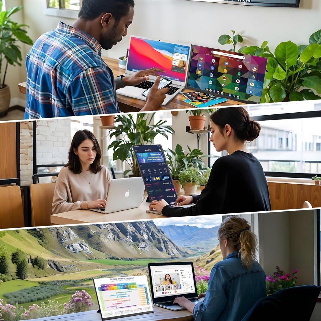 モバイルモニター　15.6インチ　デュアルディスプレイ　360度回転可能