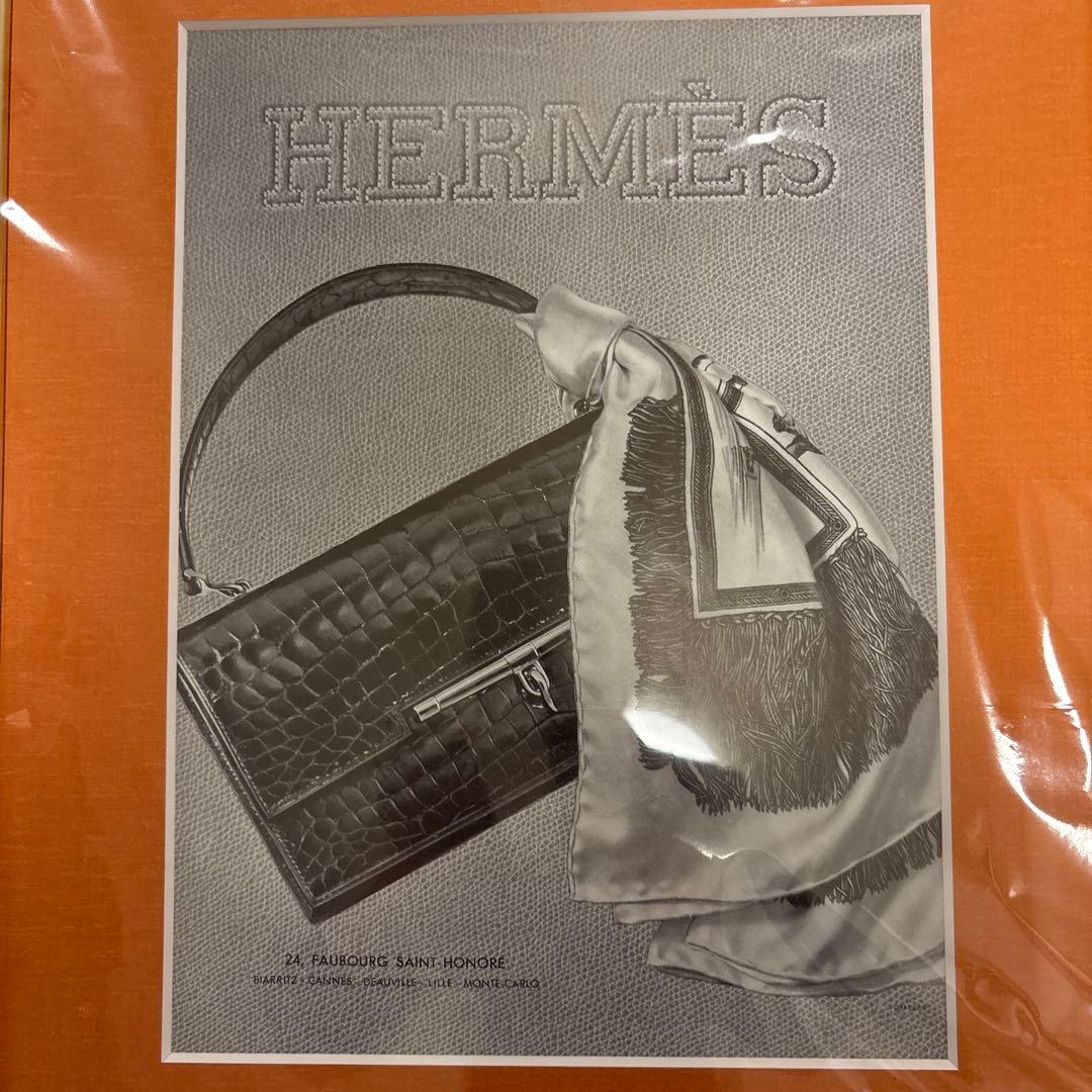 エルメス　フランスヴィンテージマガジン広告　1950年代 額縁フレーム付き