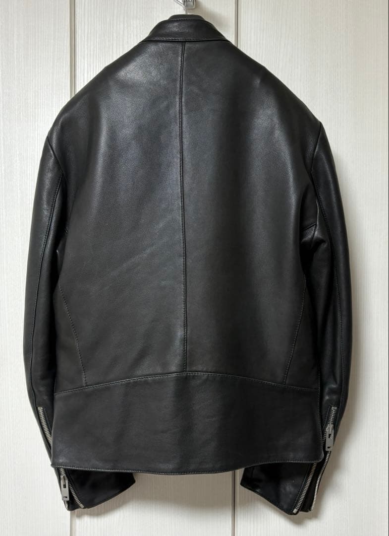 メゾンマルジェラ 八の字 ライダース 5ZIPレザージャケット 48