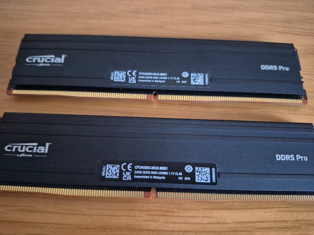 crucial DDR5-5600 UDIMM メモリ48GB(24gb×2枚)