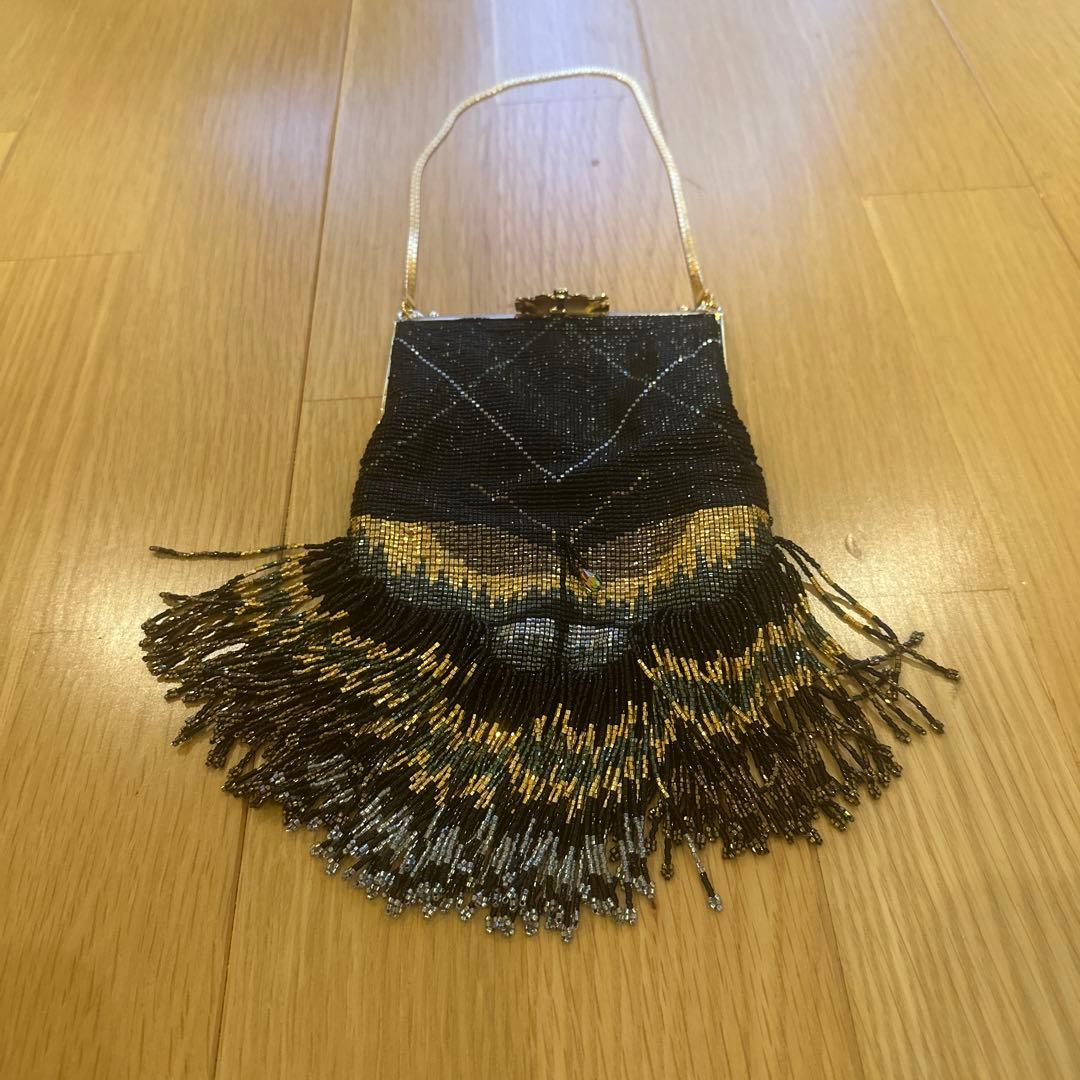 アンティーク総ビーズ　ハンドバッグ