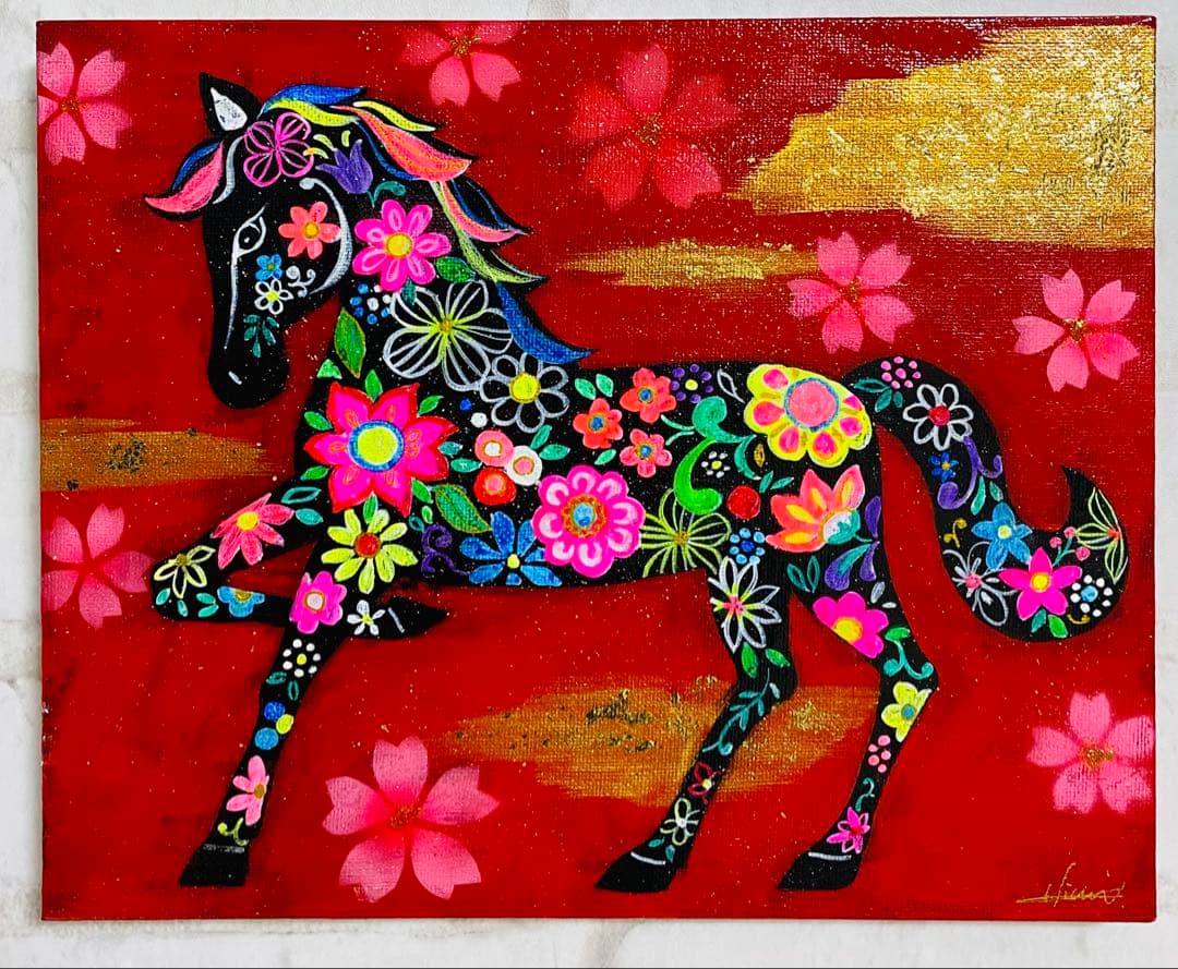 こまち絵画3点　　　薔薇の三日月と白馬