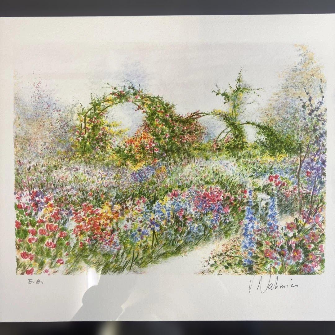 リトグラフ版画　リチャード•ナミアス 「花のアーチ」