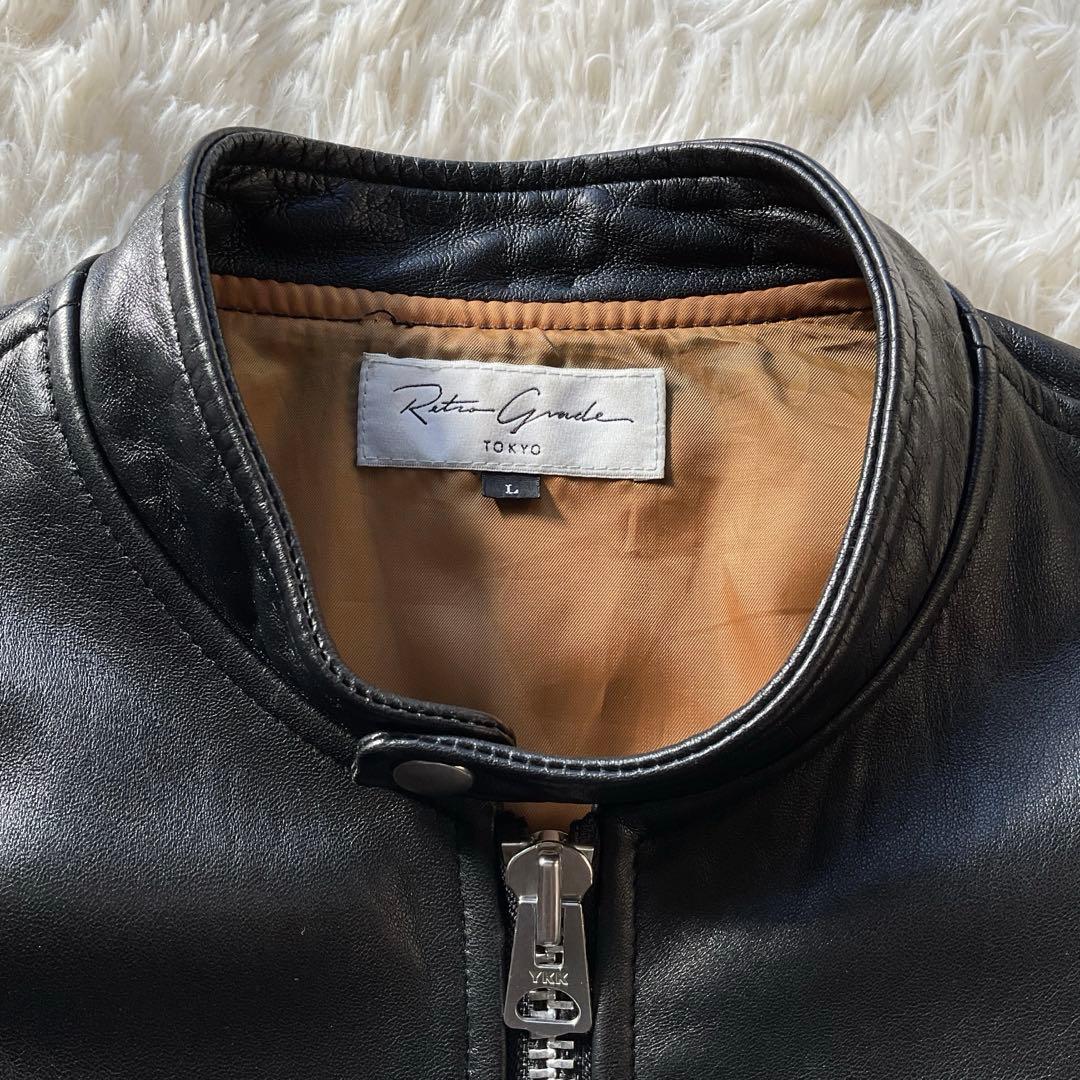 美品✨レトログレード　レザージャケット　シングルライダース　L ブラック　本革