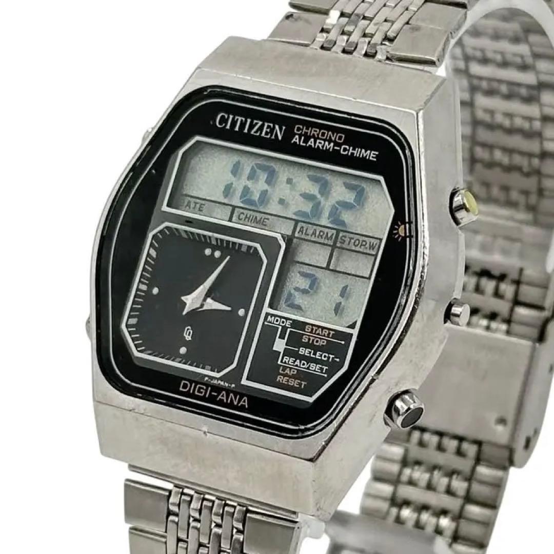 【新品電池】シチズン クリストロン 初代デジアナ メンズクォーツ腕時計