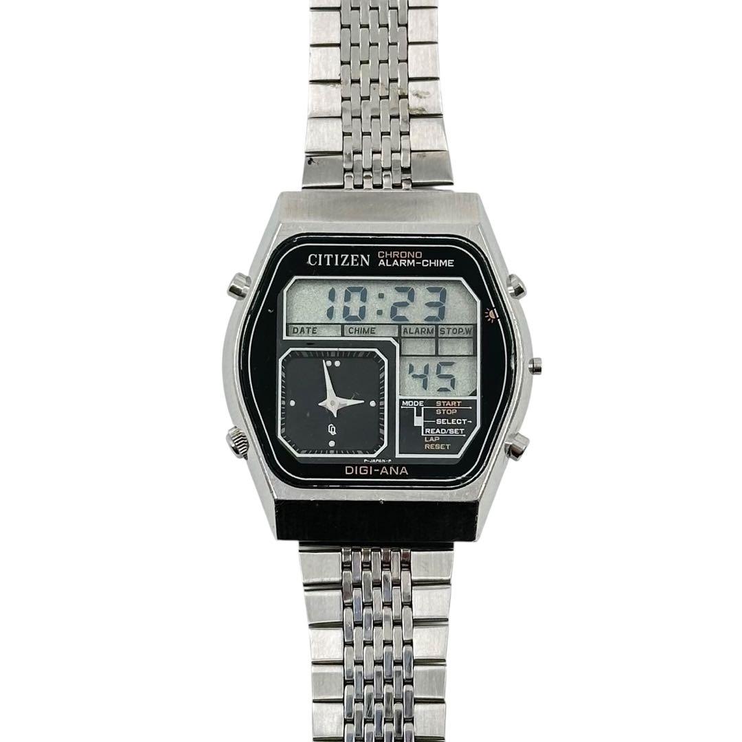 【新品電池】シチズン クリストロン 初代デジアナ メンズクォーツ腕時計