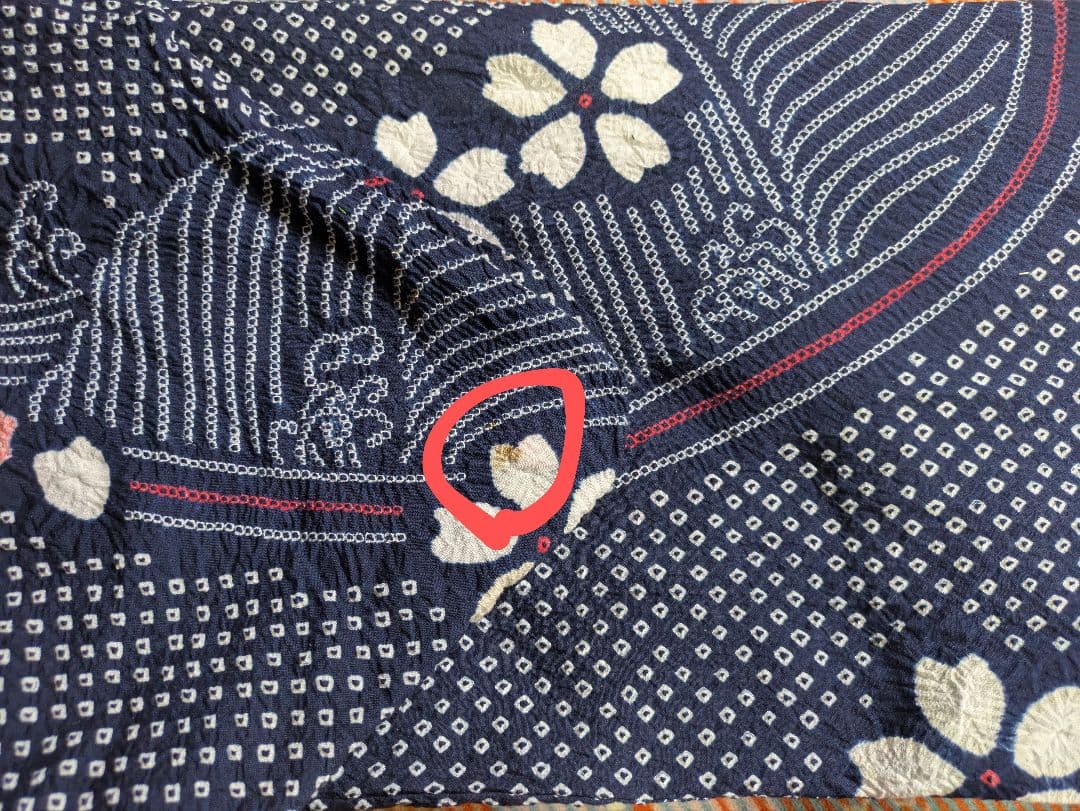 有松鳴海絞りの浴衣　紺色