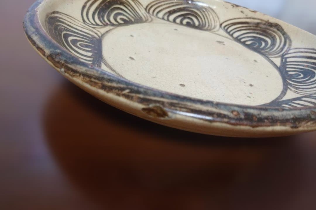 馬の目皿　江戸後期〜19世紀頃 大皿 石皿 六古窯 瀬戸焼 直径約33cm