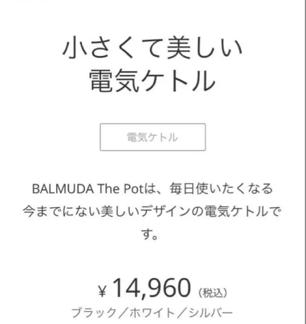 BALMUDA The Pot シルバー