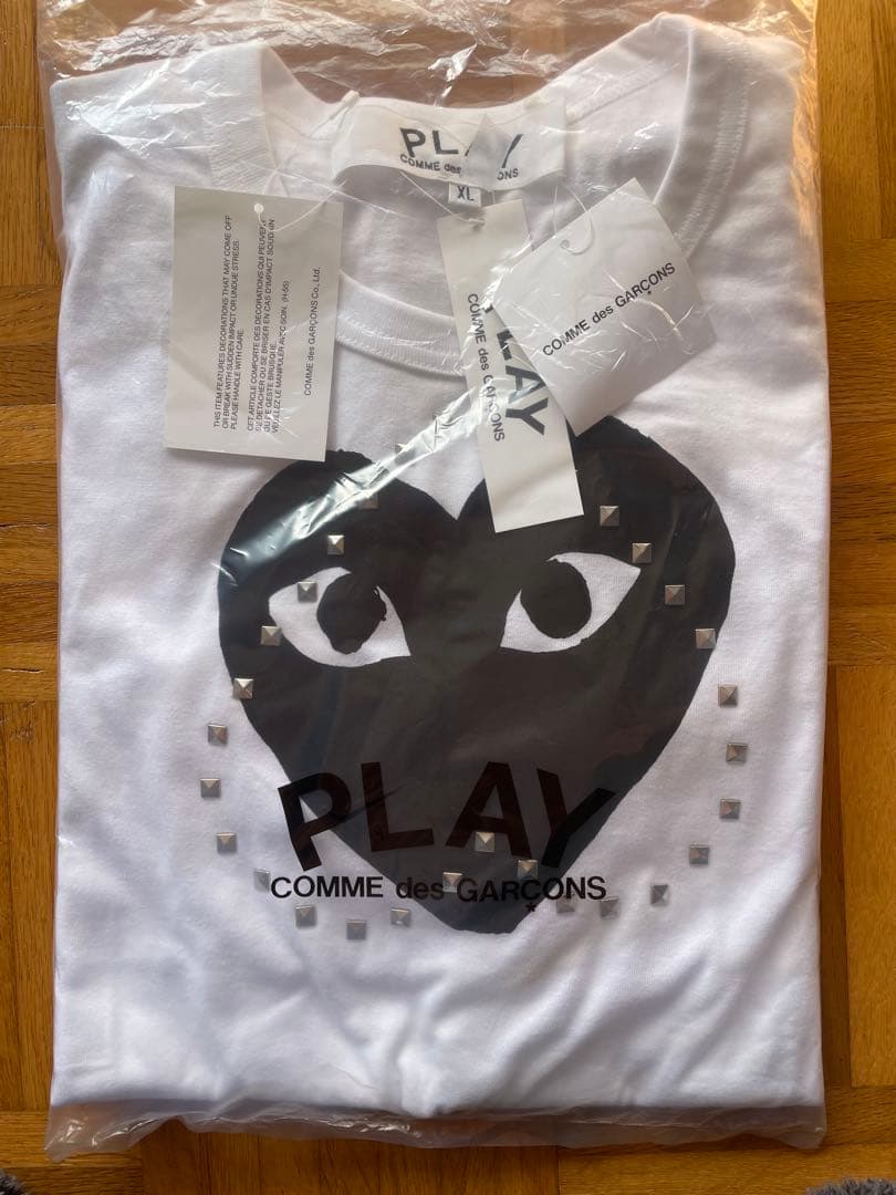 PLAY コムデギャルソン スタッズTシャツ XLサイズ