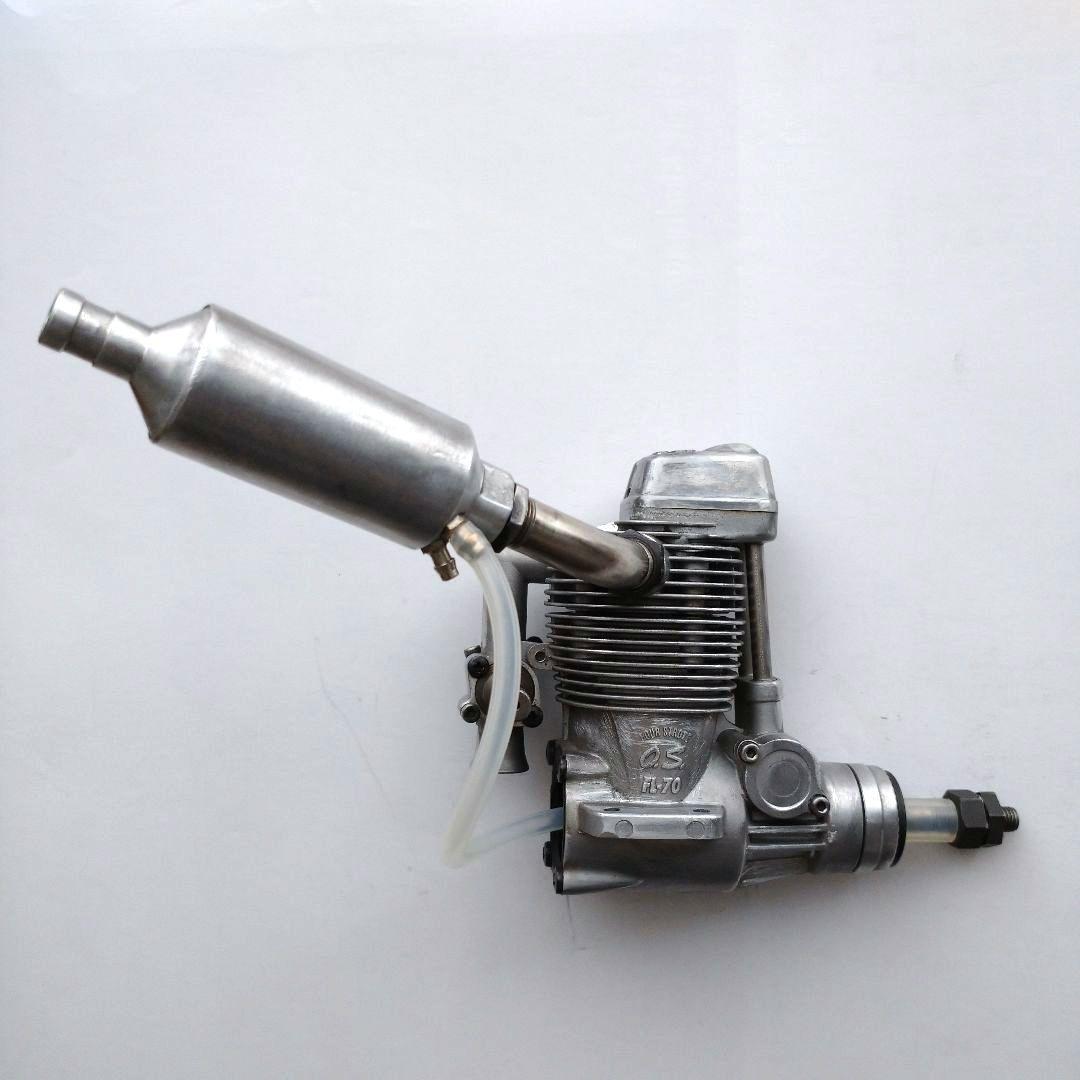 ラジコン飛行機 エンジン OS FL-70 4ストローク マフラー付き