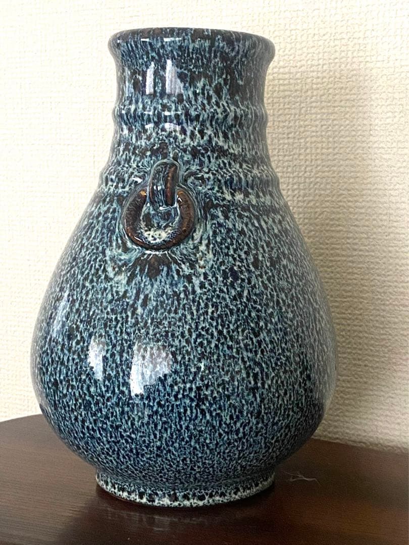 中国美術 窯变釉尊 花瓶 花生 花入  壺 時代物