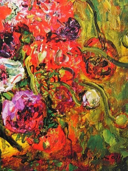 宮本三郎、花、希少画集画、新品高級額、額装付、状態良好、油彩 風景