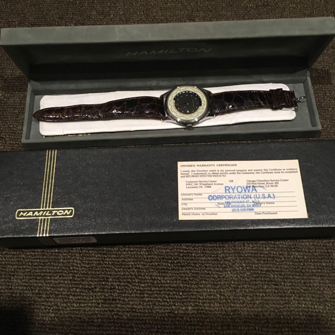 HAMILTON アナログ腕時計 クロコカーフベルト