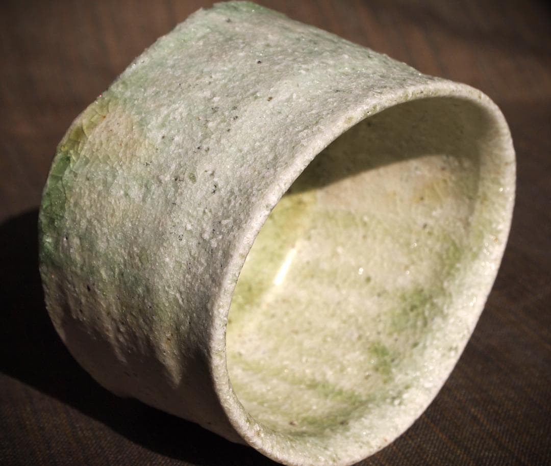 新作★辻村唯【師：辻村史朗】★自然釉小服茶碗★共箱・布