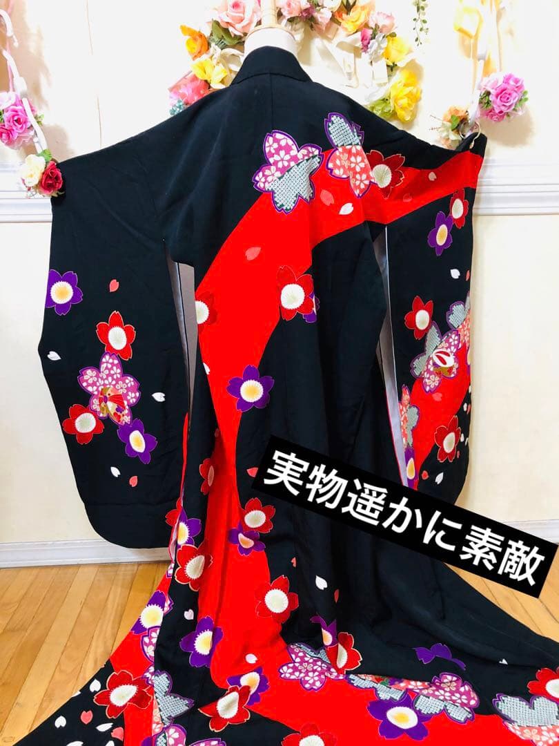 七五三 七歳‼️正絹豪華黒地桜手毬金彩金箔絢爛‼️完全フルセット‼️京都ご令嬢誂え絶品