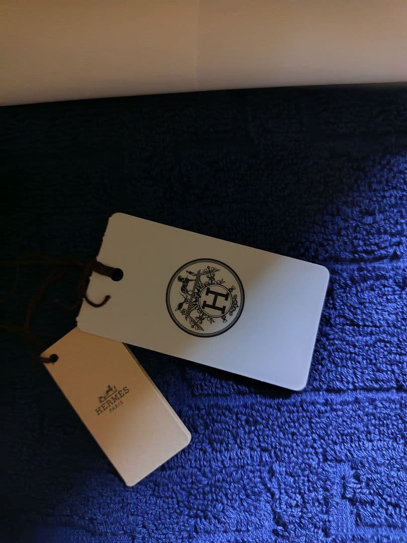 エルメス　タオル　ブルー