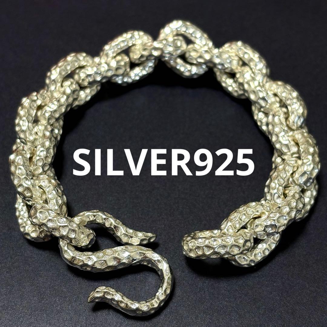 【S925】US輸入　ベビーチェーンブレスレット　チベットシルバー　ヴィンテージ