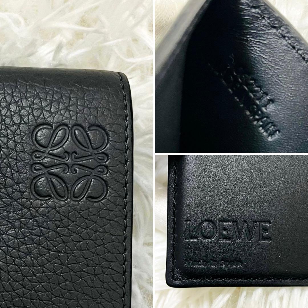 極美✨付属完備✨LOEWE 三つ折り財布 レザー トライフォールド グレー