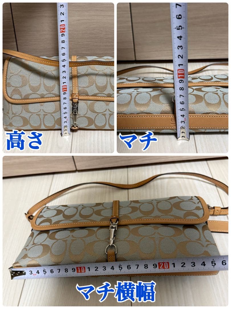 【美品】COACH シグネチャー ワンショルダーバッグ アクセサリーポーチ レア