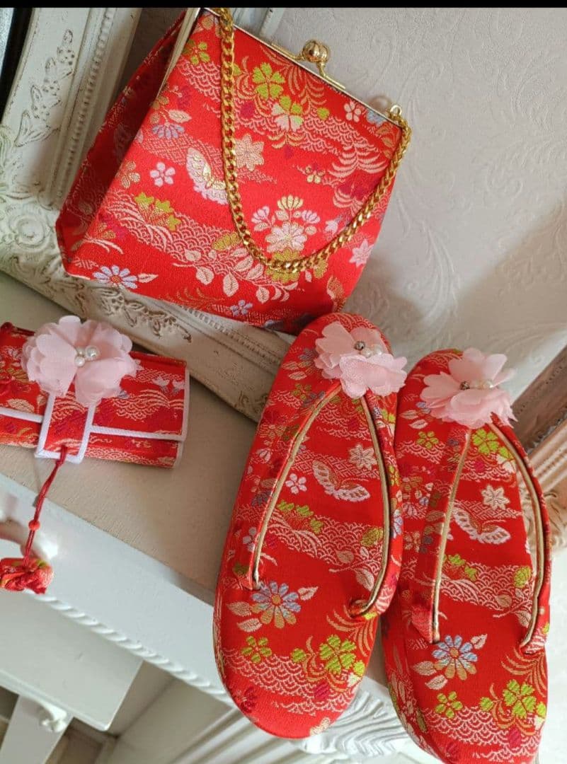 専用です☆アンティーク紫百花繚乱の着物と長襦袢