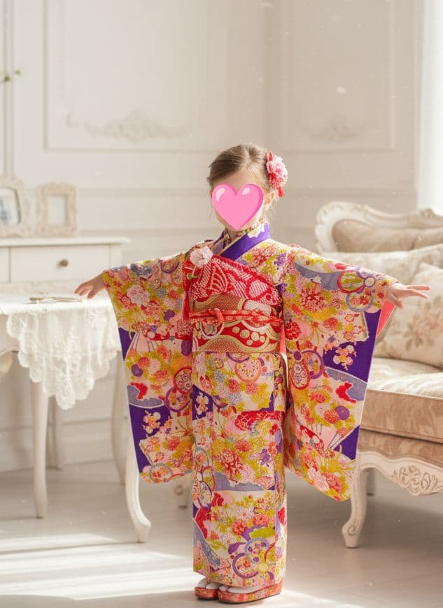 専用です☆アンティーク紫百花繚乱の着物と長襦袢