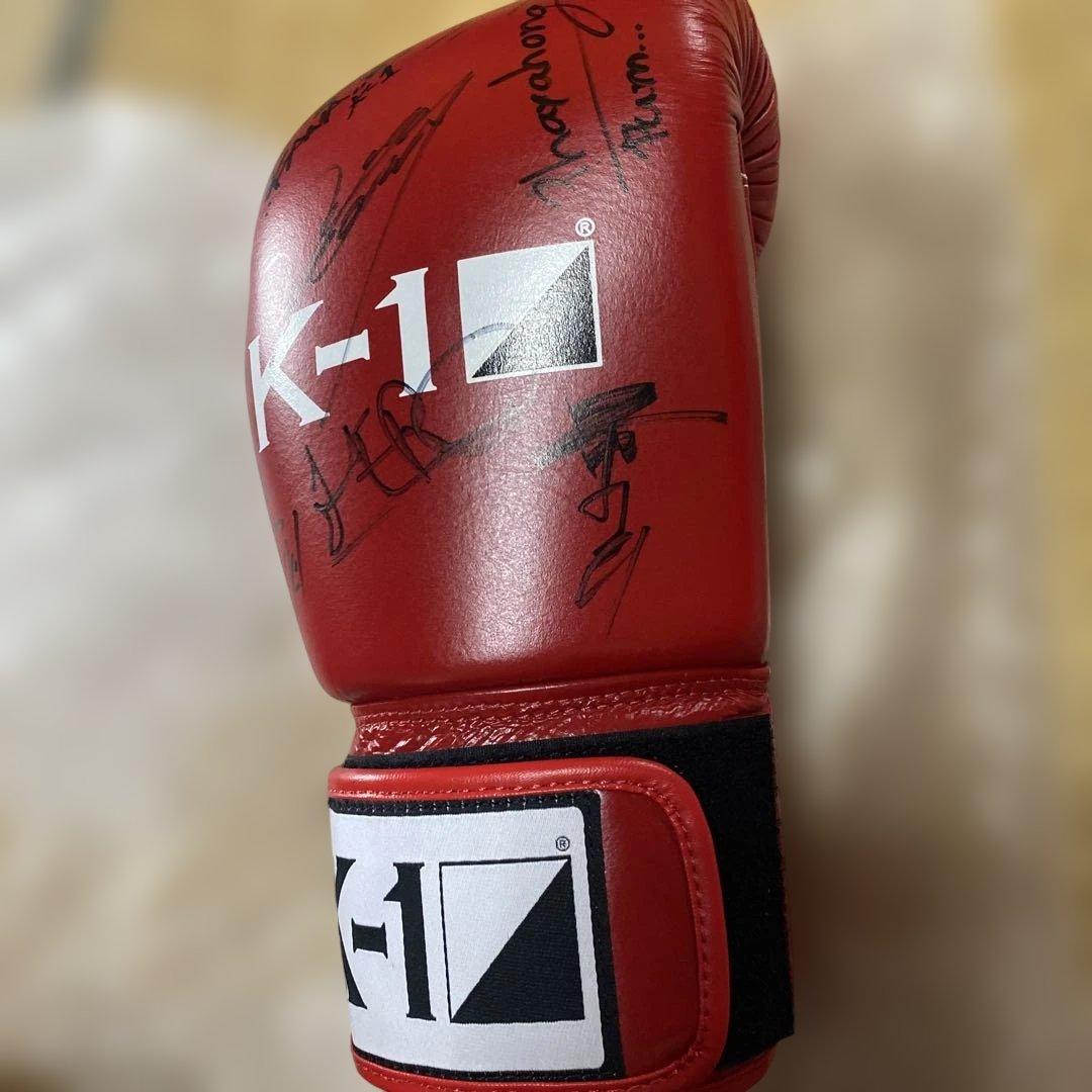 K-1 サイン入り ボクシンググローブ 赤