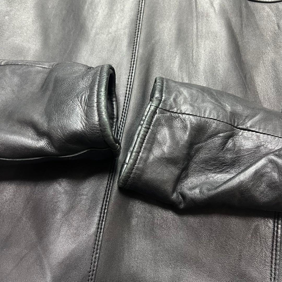 極美品　ナノユニバース　シングルライダース　ジャケット　ラムレザー　キルティング