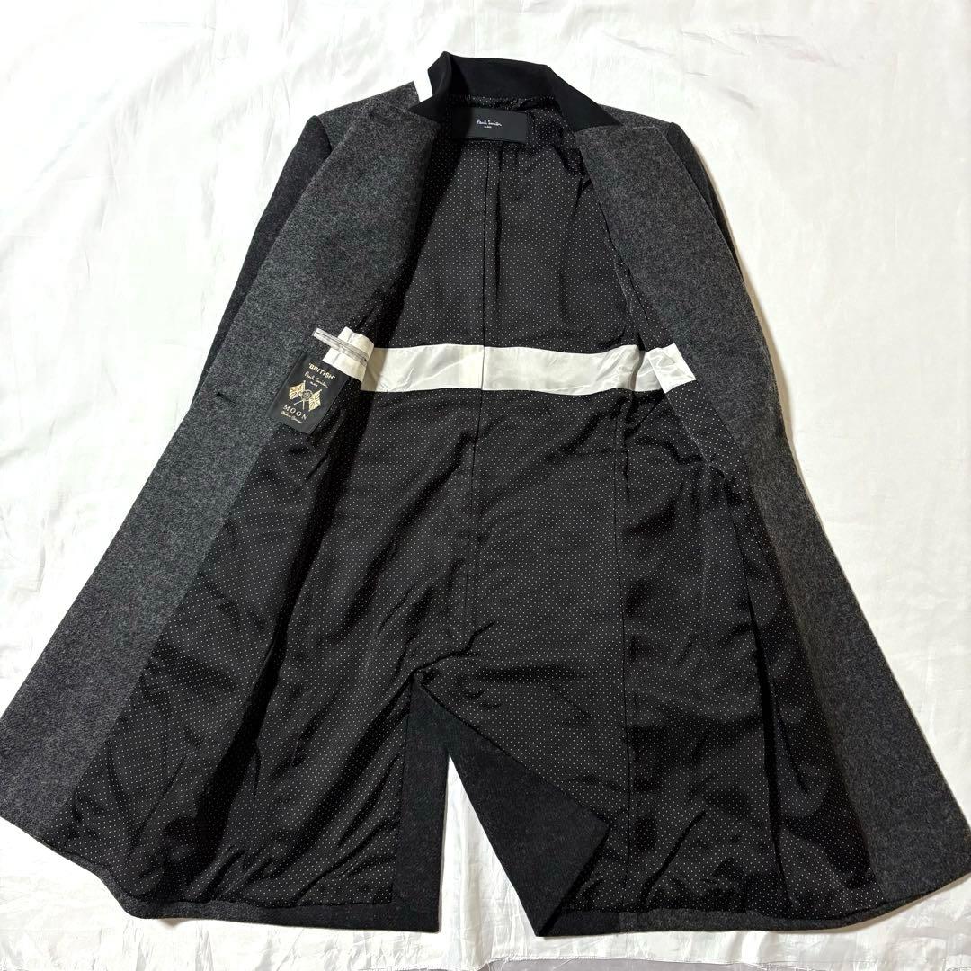 ポールスミスブラック×MOON社 チェスターコート ウール100 ライトメルトン