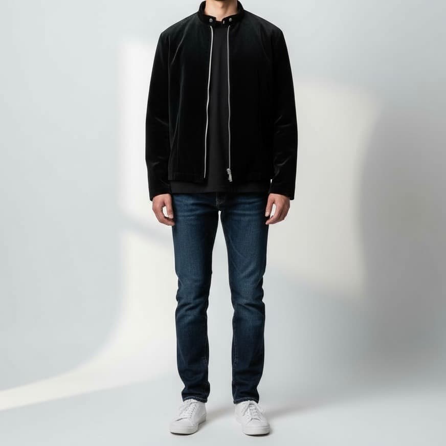 5351pour les hommes ベロア ライダース ジャケット 日本製