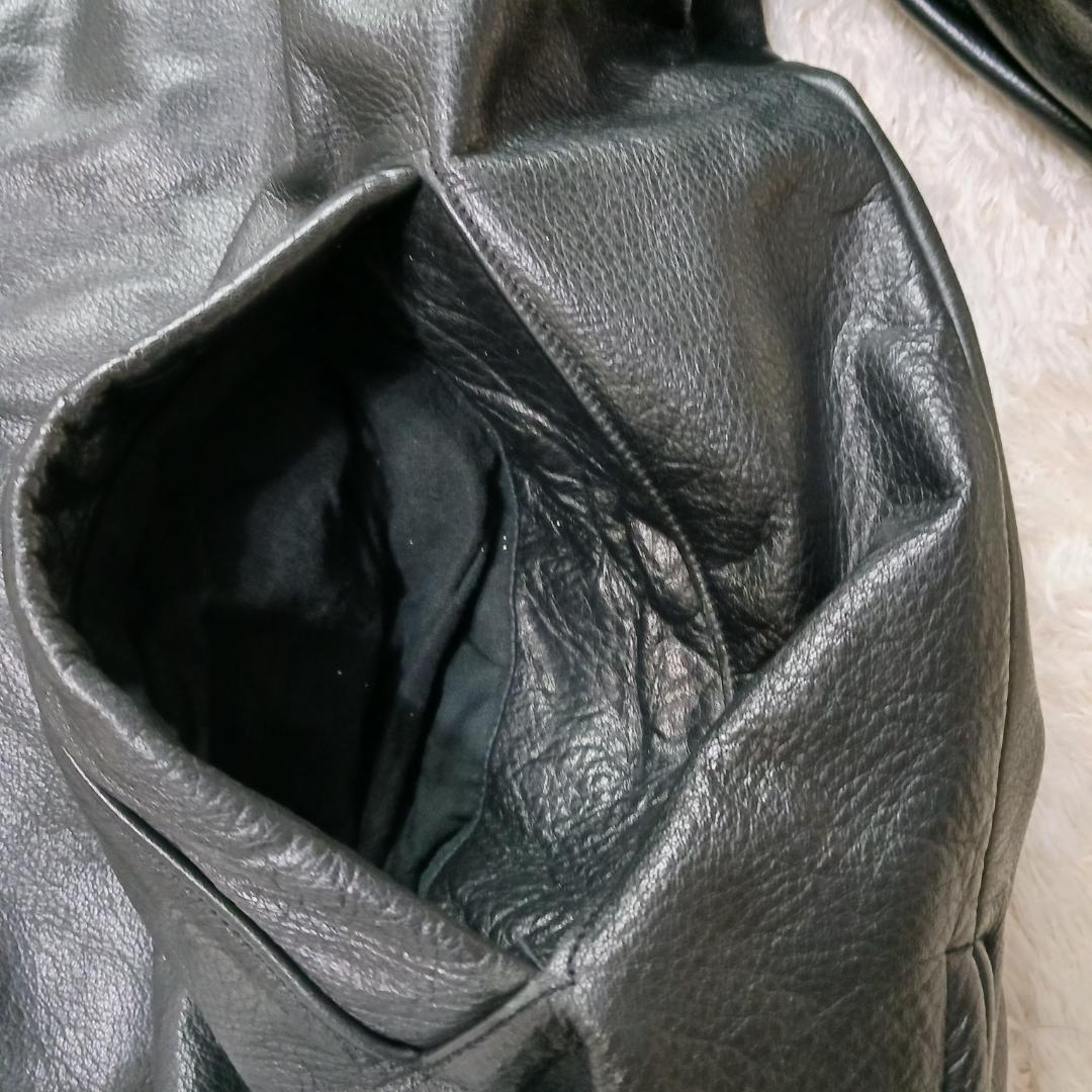 90s オールド バナナリパブリック M 肉厚 本革 シングル ダブルジップ