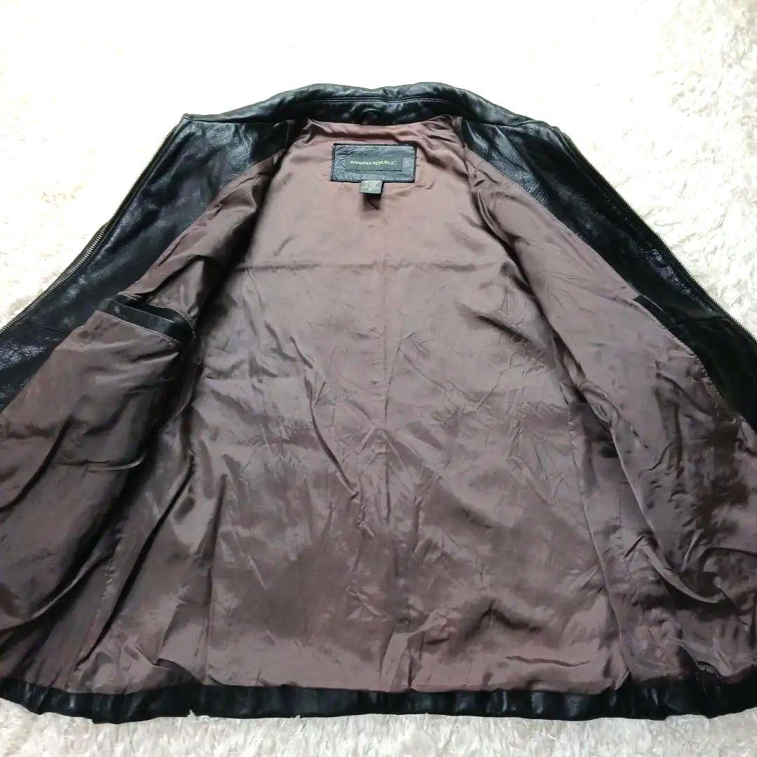 90s オールド バナナリパブリック M 肉厚 本革 シングル ダブルジップ