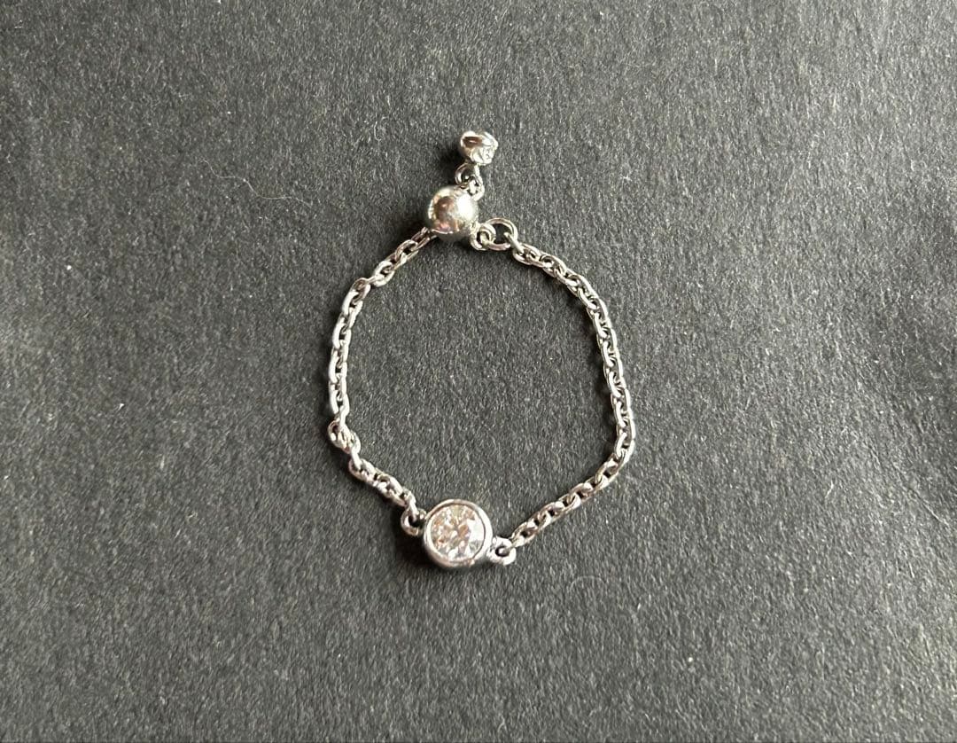 最終価格オレフィーチェ　プラチナPT950 ダイヤ　チェーンリング　フリーサイズ