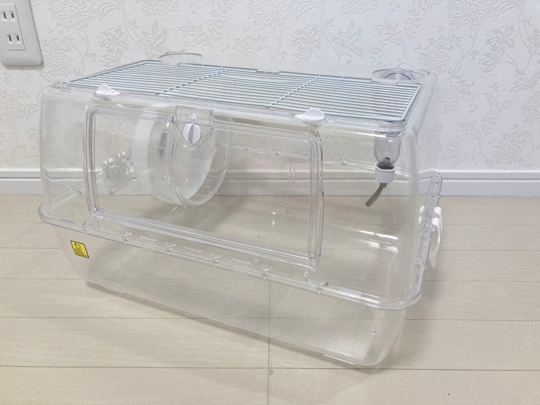 ハムスター ハリネズミ 透明プラスチックケージ 中型給水ボトル 回し車 セット