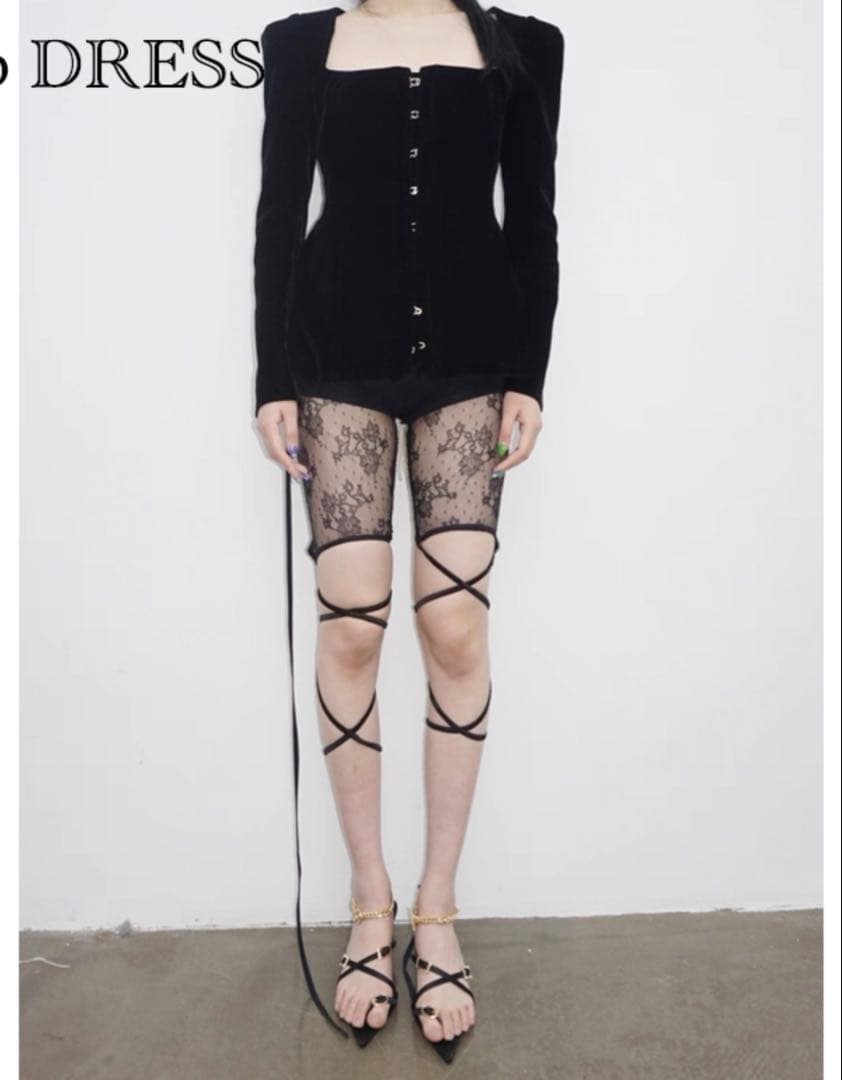 即購可　Nordess レースタイツ　5分丈　ブラック　廃盤　完売品　激レア新品