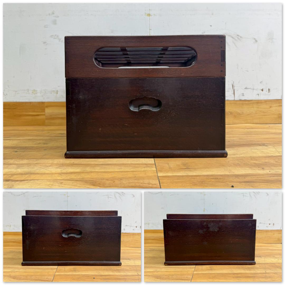 H1408☆火鉢　レトロ　木製　小道具　アンティーク　骨董　火入れ　囲炉裏