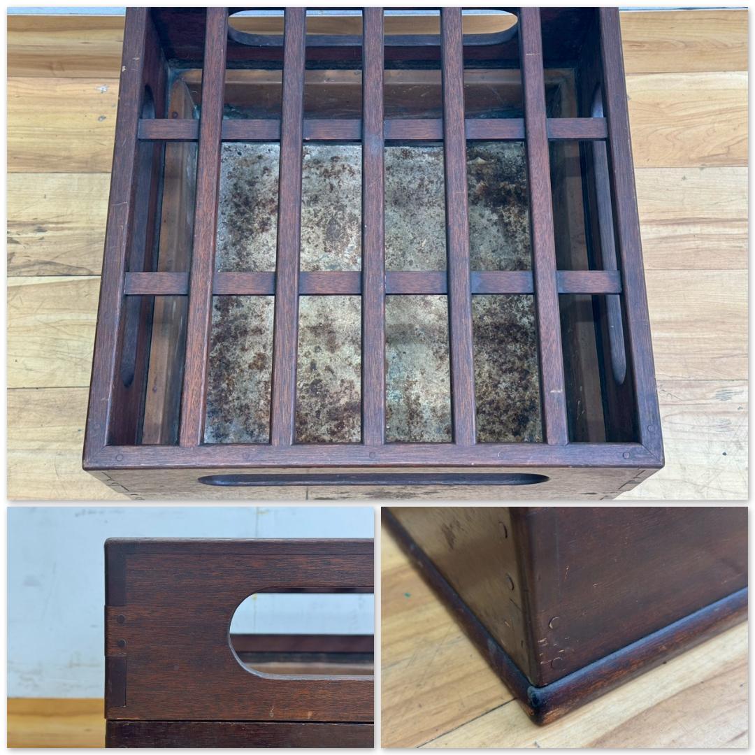 H1408☆火鉢　レトロ　木製　小道具　アンティーク　骨董　火入れ　囲炉裏