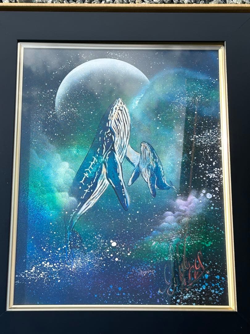 スプレーアートエデンF 6サイズ　キャンバス原画黒額付き