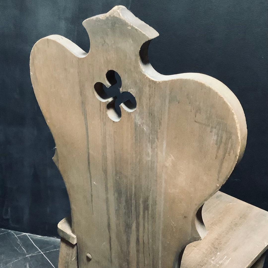 フランスアンティーク　チャーチチェア　木製　椅子　家具