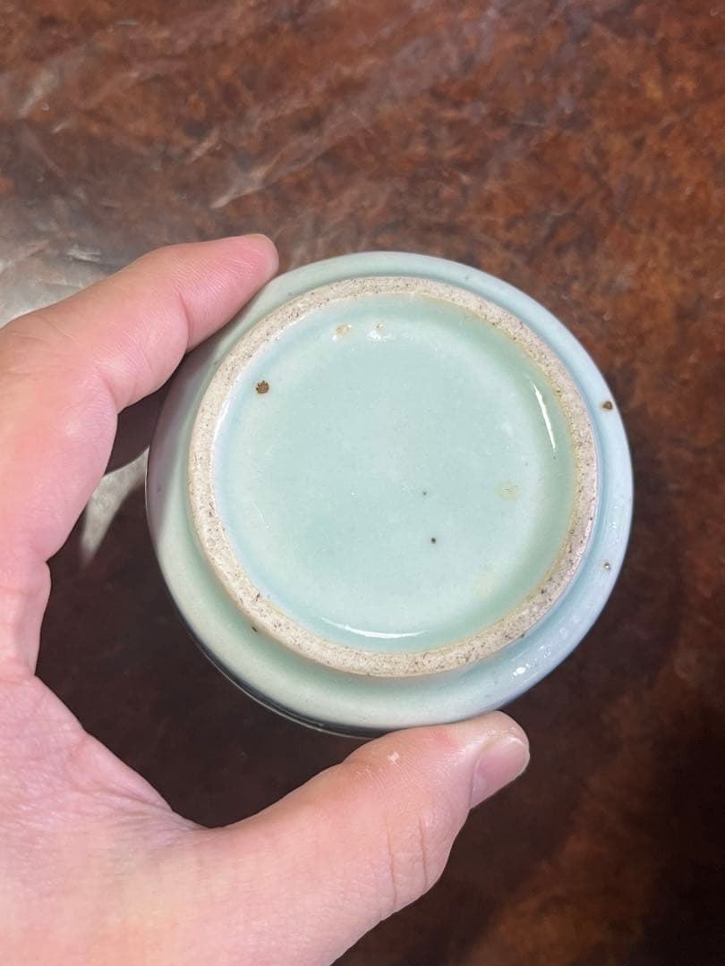 清朝　染付　景徳鎮　新渡　古染付　染め付け　民芸　民藝　骨董　桃　唐草　七宝