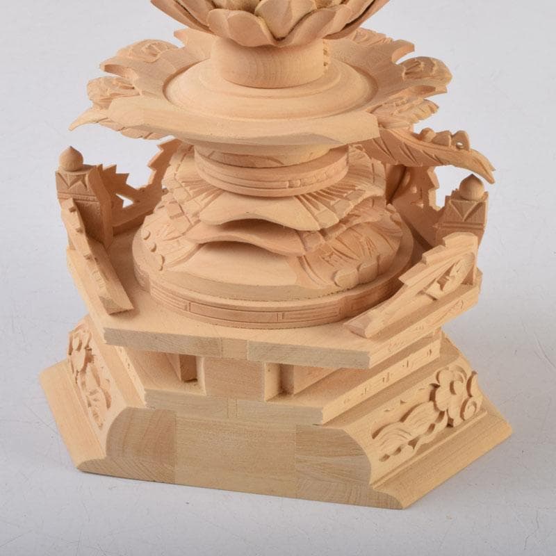 仏教美術　柘植彫刻　西立弥陀像　仏像　華鬘台　C　8784