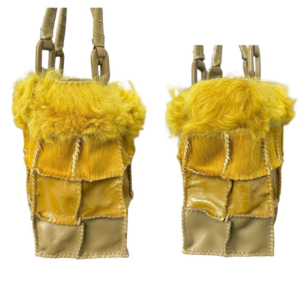 JAMIN PUECH ファー パッチワーク レザー ハラコ トートバッグ