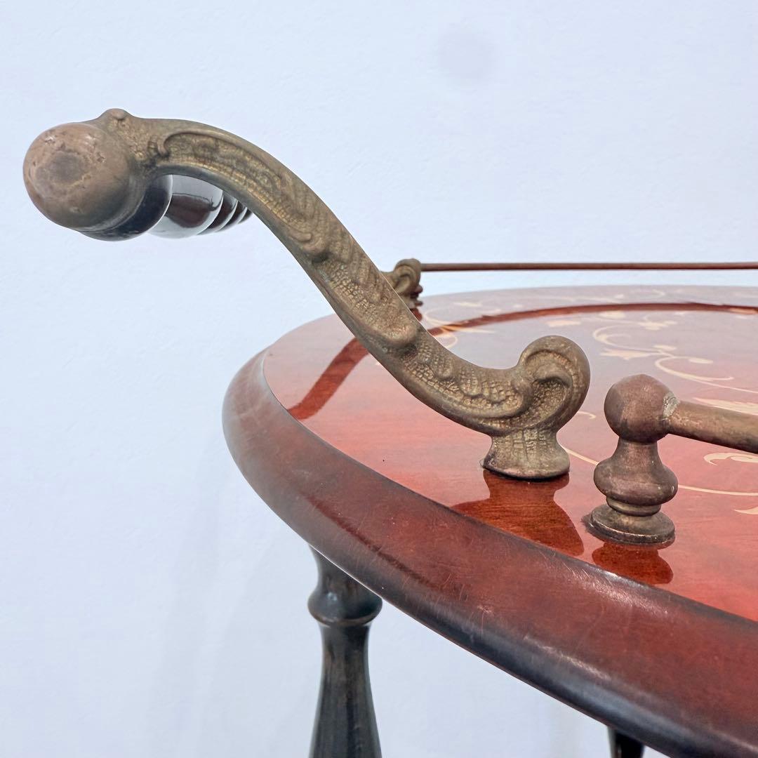 【希少】 イタリア製 象嵌 ワゴン ティーワゴン キッチンワゴン アンティーク