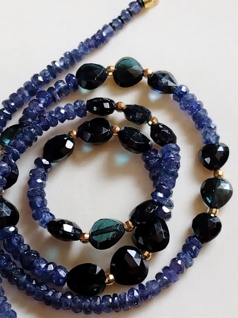 K18 ２種類の、サファイア　ネックレス