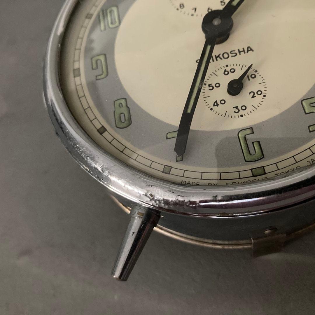 SEIKO 精工舎 アンティーク 置き時計 ニューコロナ クローム 夜光