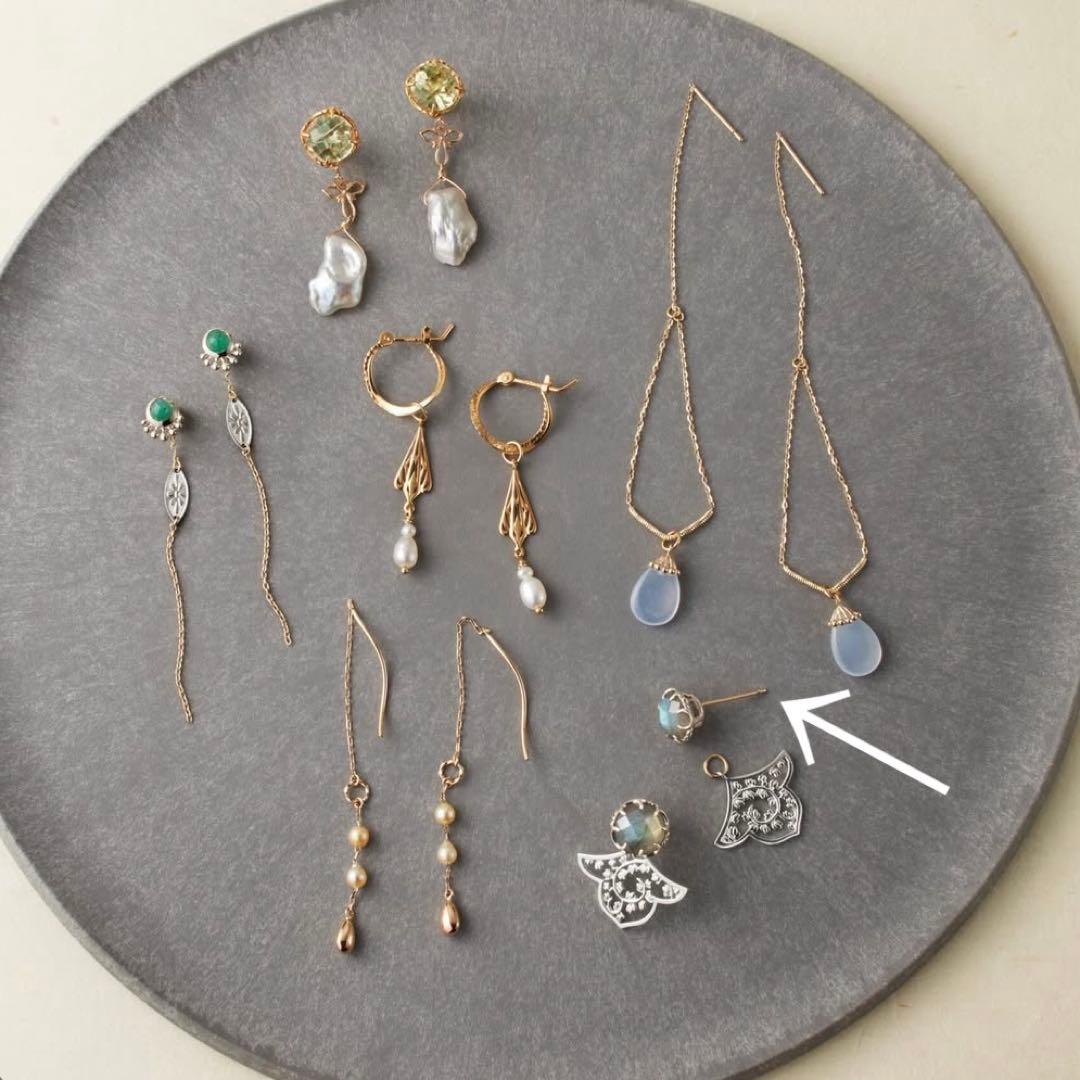 アガット シルバー ラブラドライト ピアス